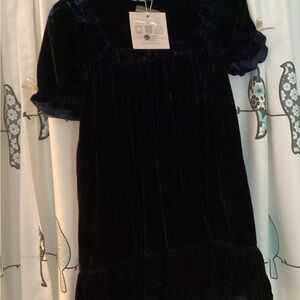 Paper Doll Velvet Dress in Deep Blue